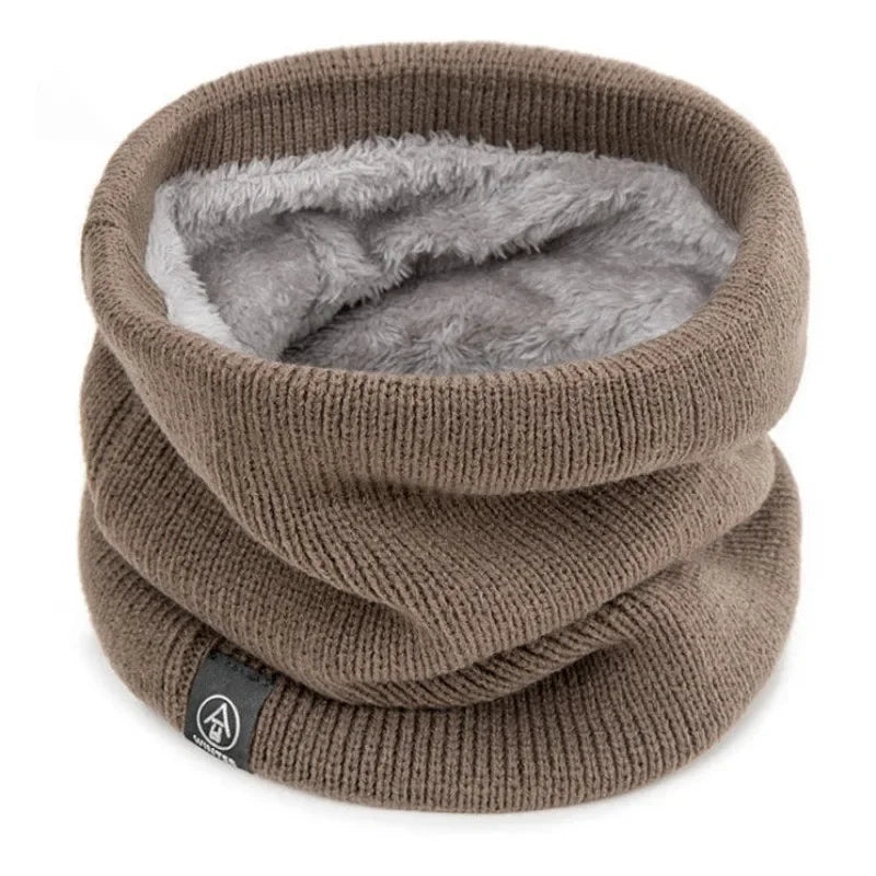 NOUVEAU RICHE Gestrickter Nackenwärmer Sportschal für Damen & Herren – Dicker Thermo-Winter-Schlauchschal & Gesichtsschutz für Laufen, Skifahren, Wandern & Kälte Khaki