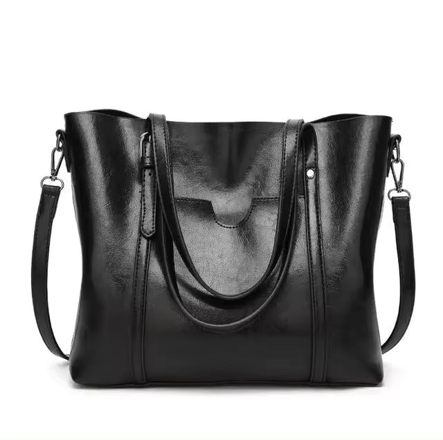 NOUVEAU RICHE Damen Tote Bag – Vielseitige Stilvolle Handtasche für Alltag & Business Schwarz