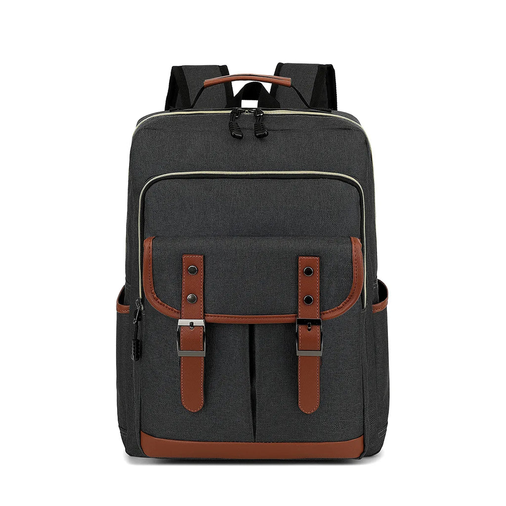 NOUVEAU RICHE Unisex Vintage Wasserdichter Rucksack Groß Für Reisen - Backpack Dunkelgrau
