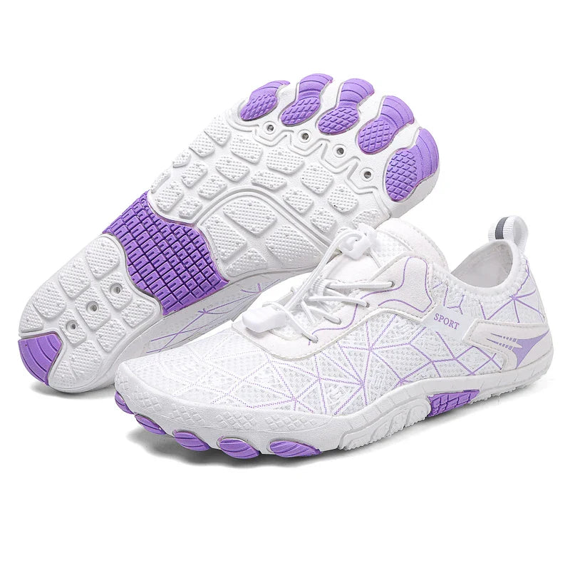 NOUVEAU RICHE Unisex Stylische Barfußschuhe Wasserdicht Für Strand Pool Weiß