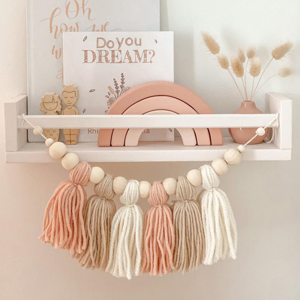 NOUVEAU RICHE Süsse Baby-Girlande – Holzperlen Girlande fürs Kinderzimmer & Babyzimmer, Neutrale Farben, 8 Varianten