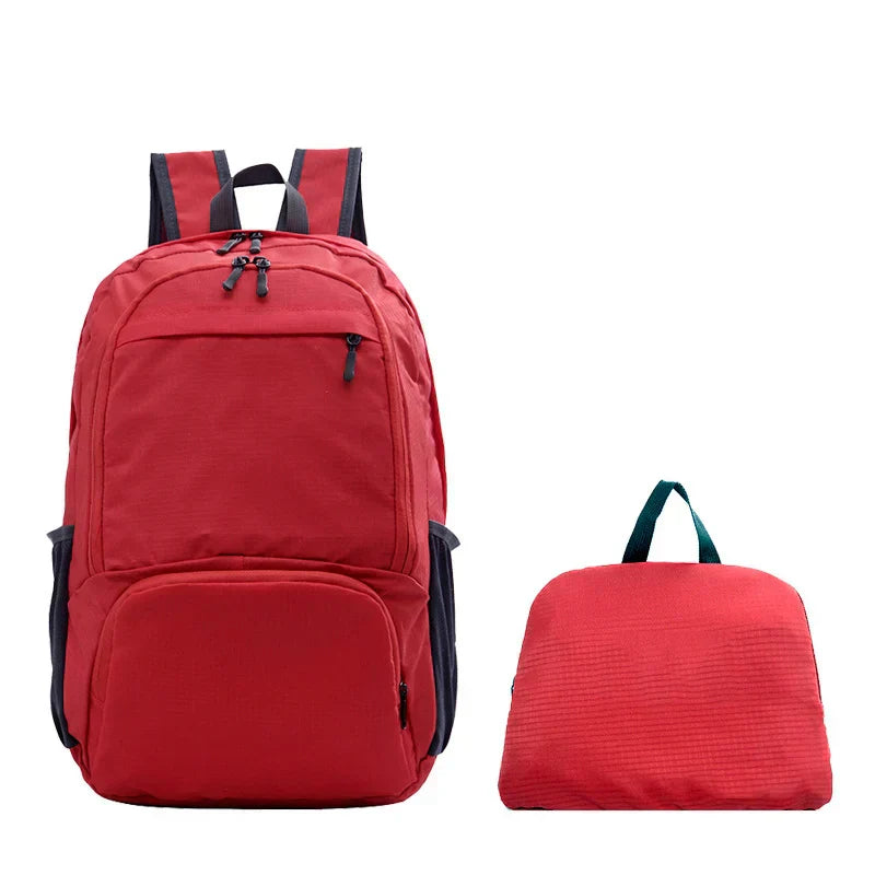 NOUVEAU RICHE Unisex Leichter Faltbarer Reise-Rucksack - Wasserdicht & Organisiert - Backpack Rot