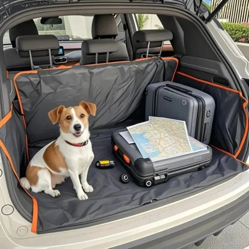 NOUVEAU RICHE Robuster wasserdichter Hunde-Autositzbezug mit Seitenklappen - Rutschfeste Rücksitz-Hängematte und kratzfeste Kofferraum-Schutzmatte
