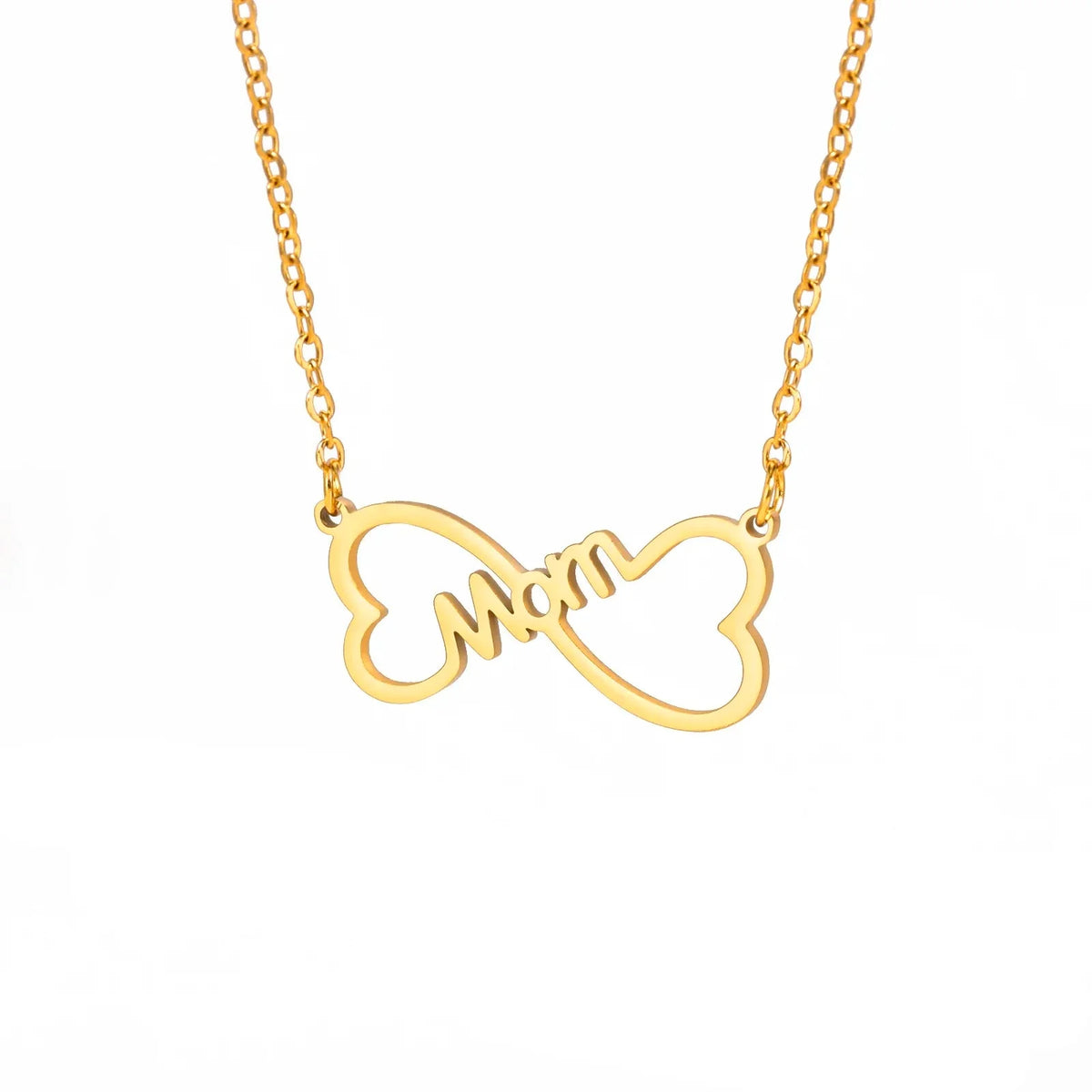 NOUVEAU RICHE Amore | Mama Buchstaben-Anhänger-Halskette für Damen Infinity Mom – Gold 45-50cm