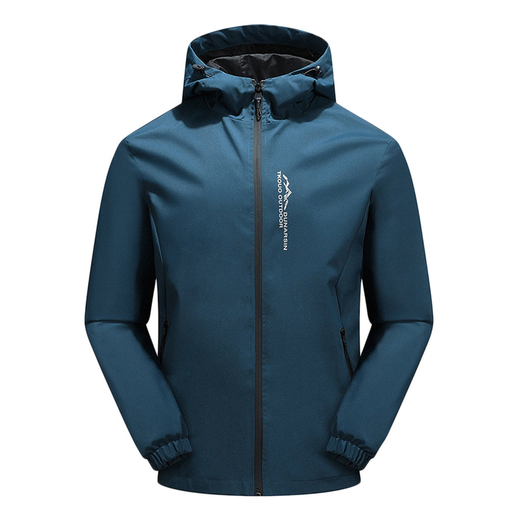 NOUVEAU RICHE Herren Regenjacke – Wasserdichte Langarm Jacke mit Kapuze und Stilvoller Farbgebung Marineblau