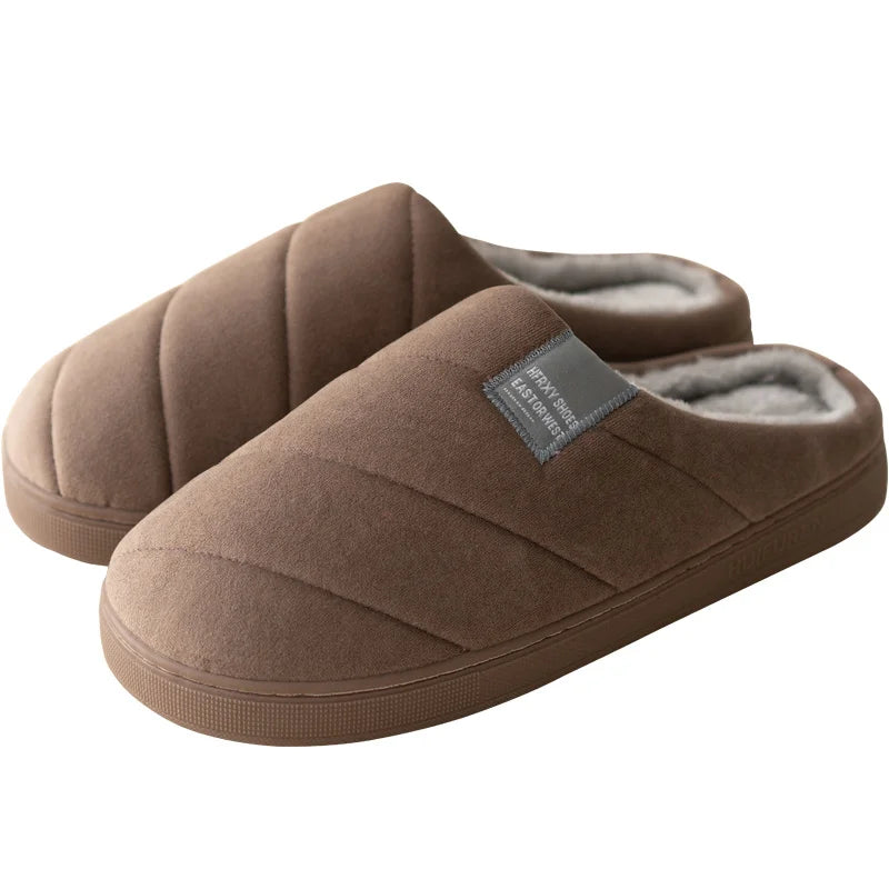 NOUVEAU RICHE Warme Unisex Drinnen Hausschuhe Schlupf Wohlfühlkomfort Braun