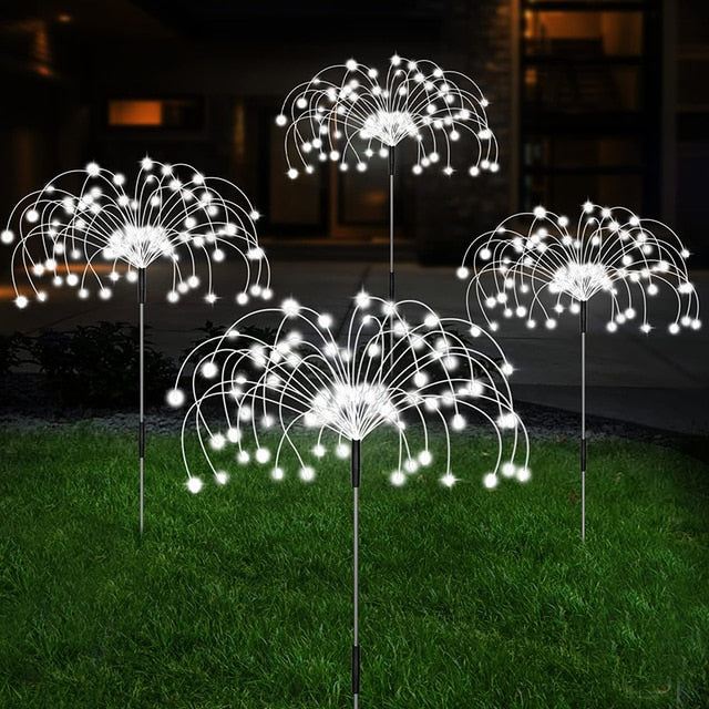 NOUVEAU RICHE Solar-LED-Stimmungsbeleuchtung für Gartenwege und Außendekorationen Weiß