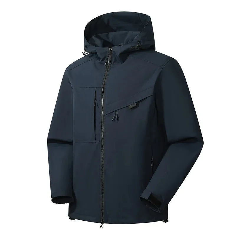 NOUVEAU RICHE Herren Skijacke Mit Kapuze Lässig Winter Sportlich Marineblau