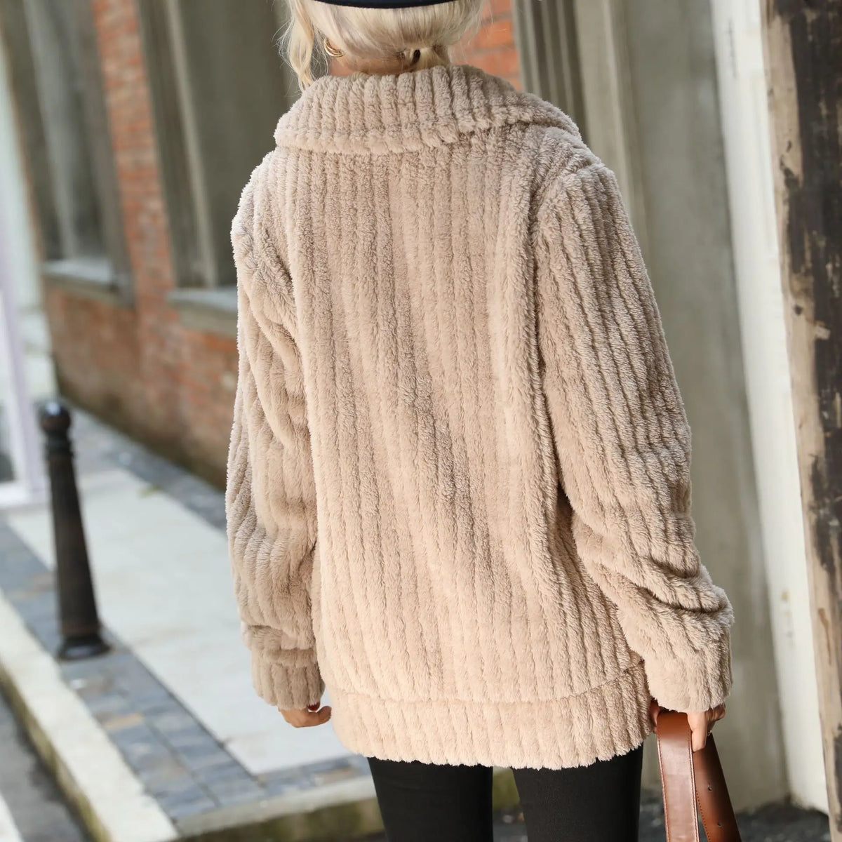 Roque | Damen Jacke mit Reißverschluss - Strukturierte Übergangsjacke im Biker & Bouclé Stil