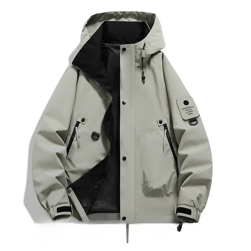 NOUVEAU RICHE Unisex Kapuze Skijacke Langarm Funktion Stil Abenteuer Hellgrau