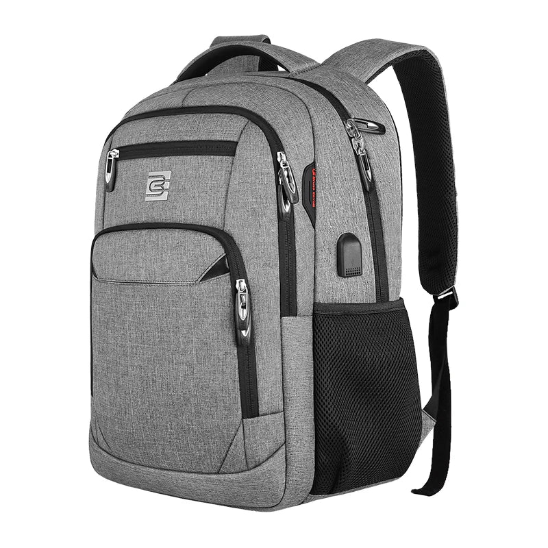 NOUVEAU RICHE Laptop Rucksack Schlank Mit USB Port Und Stil Praktisch Grau