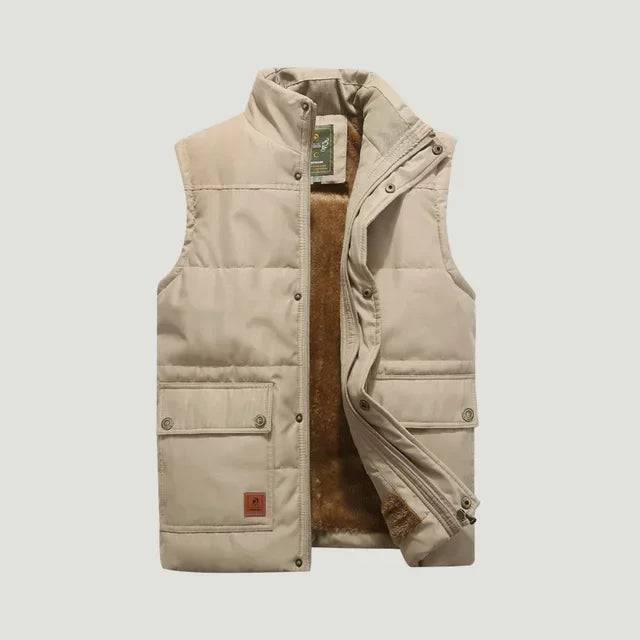 NOUVEAU RICHE Stylisches Gilet für Herren Leichtes Weste Perfekt für lässige Ausflüge Khaki
