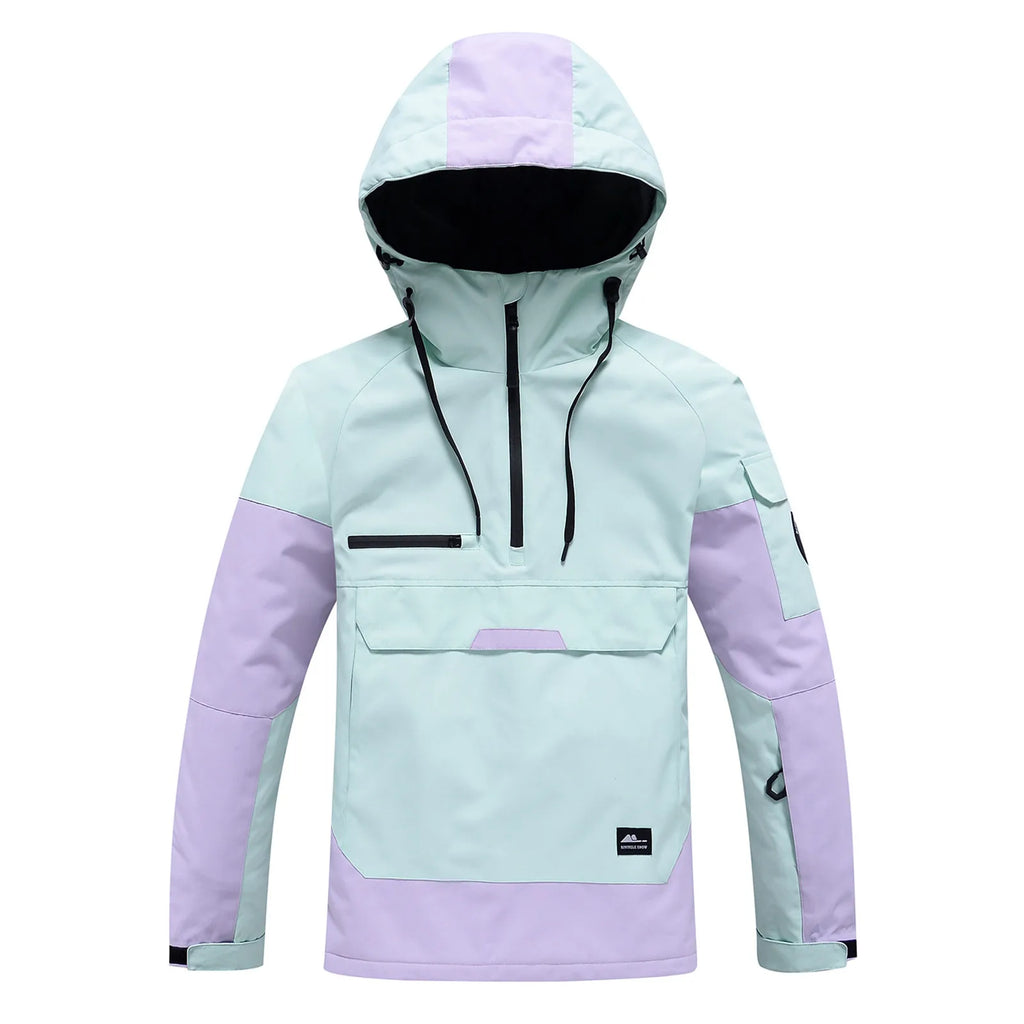 NOUVEAU RICHE Unisex Skijacke – Winter Kapuzenjacke mit Vielseitigem Schutz Mintgrün