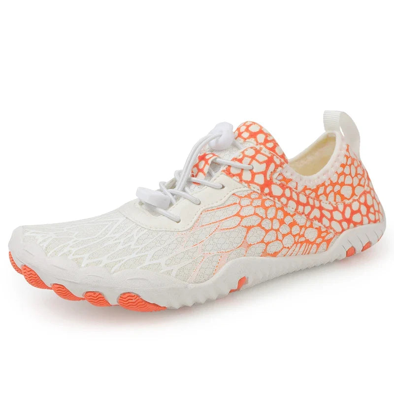 NOUVEAU RICHE Unisex Modisch Barfußschuhe Wasserdicht Minimalistisches Weiß Orange