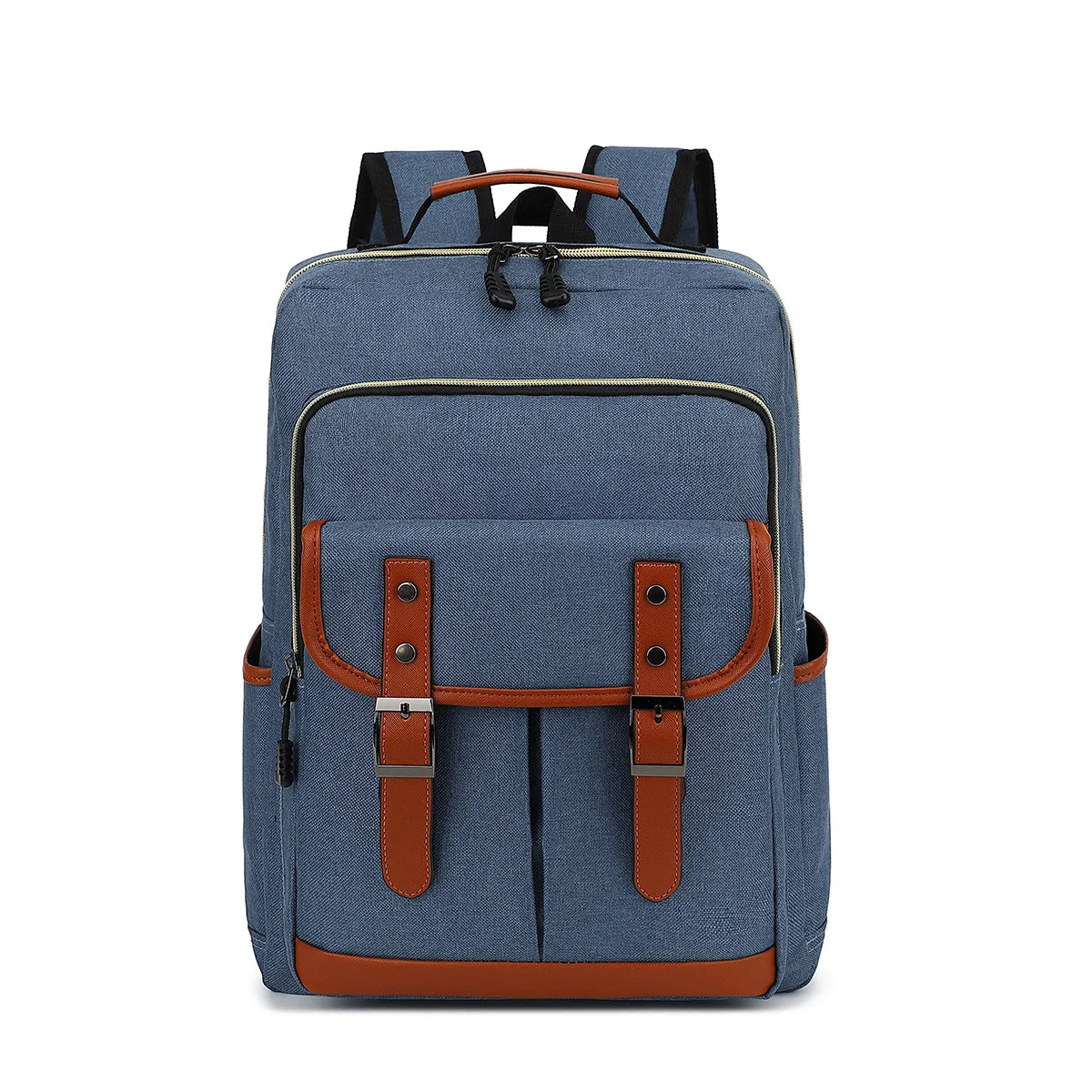 NOUVEAU RICHE Unisex Vintage Wasserdichter Rucksack Groß Für Reisen - Backpack Blau