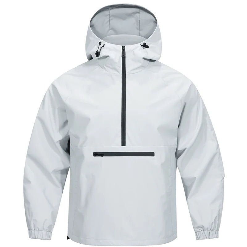 NOUVEAU RICHE Herren Regenjacke – Wasserdichte Jacke mit Kapuze und Alltagstauglichem Design Hellgrau