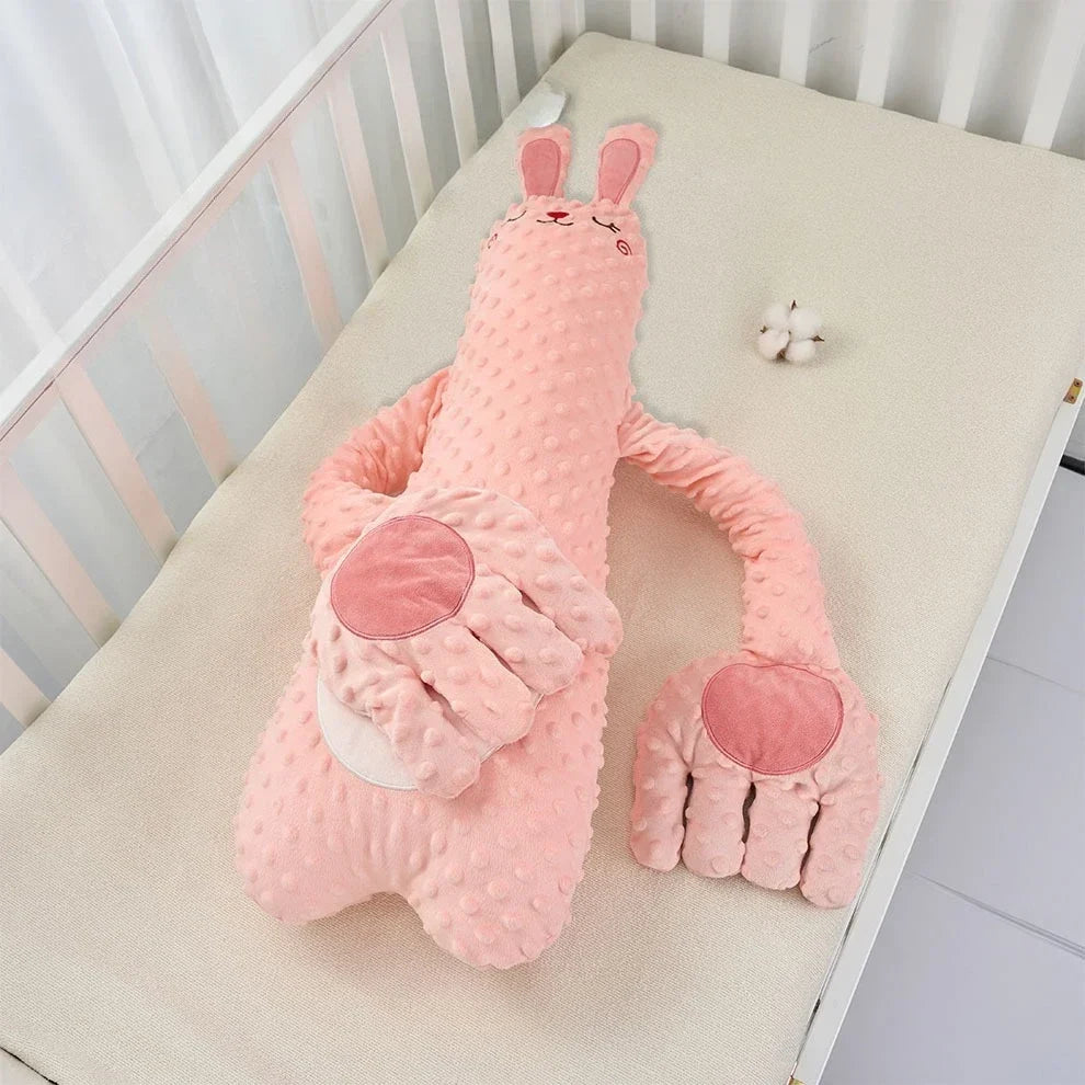 NOUVEAU RICHE Baby-Beruhigungskissen mit Fernbedienung - Elektrische Neugeborenen-Schlafpuppe & Rhythmische Klopfhand Pink rabbit