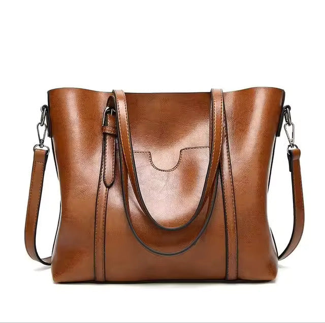 NOUVEAU RICHE Damen Tote Bag – Vielseitige Stilvolle Handtasche für Alltag & Business Braun