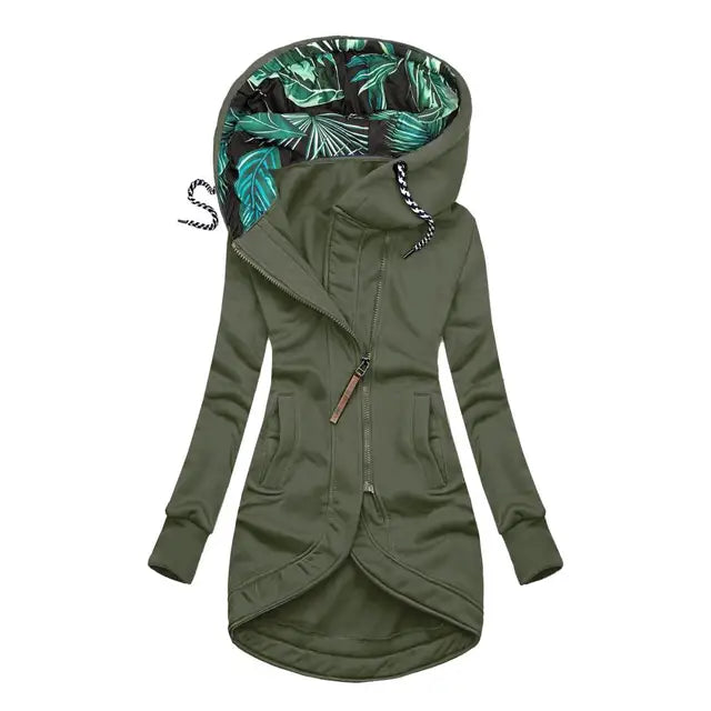 NOUVEAU RICHE Damen Wasserdichte Winterjacke Warm Leicht Stilvoll Grün