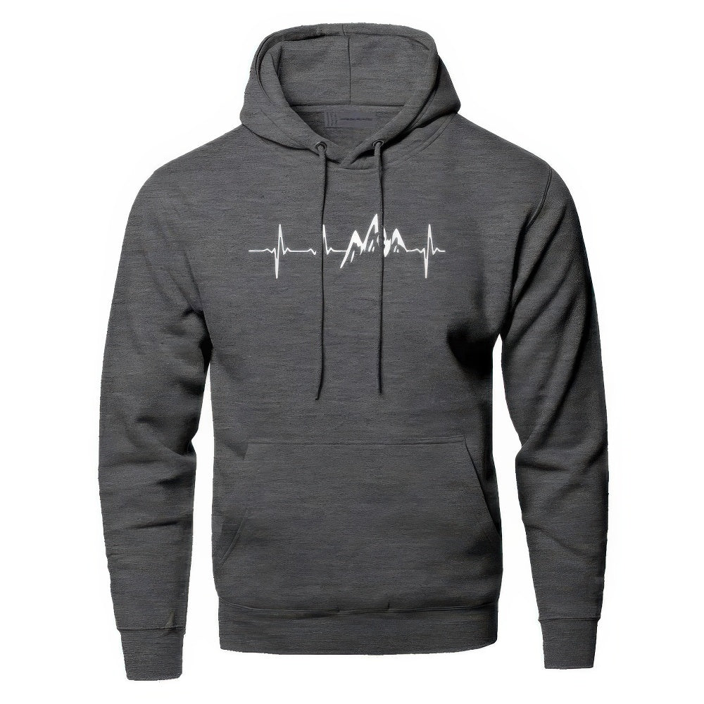 NOUVEAU RICHE Sweatshirt Mit Kapuze Herren Bequeme Passform Alltag Dunkelgrau