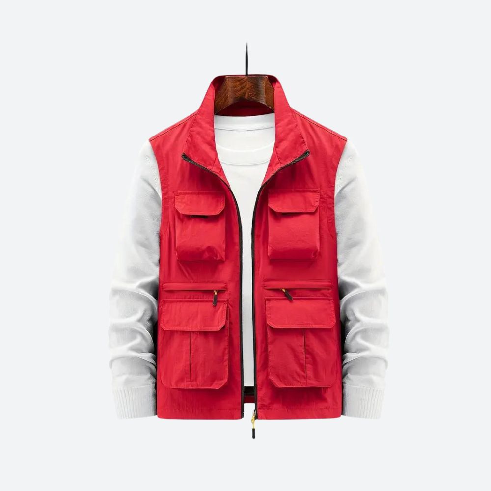 NOUVEAU RICHE Damen Outdoor Weste – Funktionelle Weste im Abenteuer-Design Rot