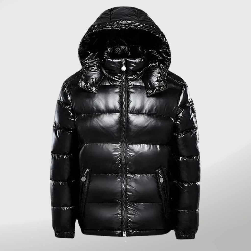 NOUVEAU RICHE Pufferjacke Lange Elegante Warme Futter Grau Alltag Schwarz