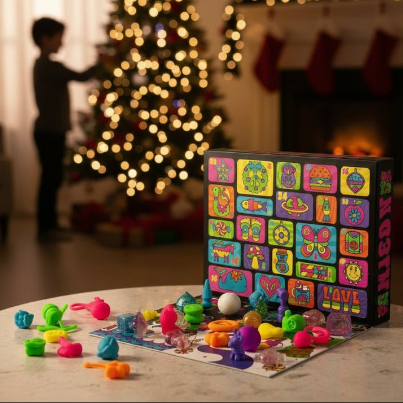 NOUVEAU RICHE Squishy Fidget Adventskalender für Kinder – 24 Squishies, Stretch- & Sensorik-Spielzeug, Countdown bis Weihnachten, ab 3 Jahren