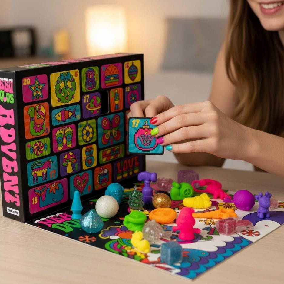 NOUVEAU RICHE Squishy Fidget Adventskalender für Kinder – 24 Squishies, Stretch- & Sensorik-Spielzeug, Countdown bis Weihnachten, ab 3 Jahren