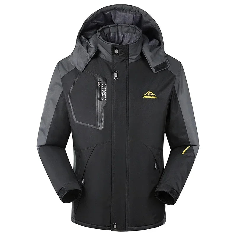 NOUVEAU RICHE Herren-Skijacke mit Kapuze Winter-Oberbekleidung Winterfest Schwarz