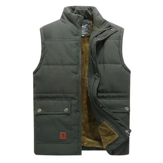 NOUVEAU RICHE Stylisches Gilet für Herren Leichtes Weste Perfekt für lässige Ausflüge Armeegrün