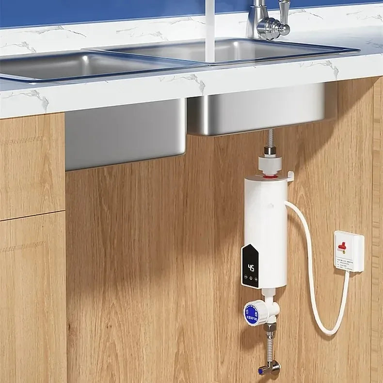 NOUVEAU RICHE Elektrischer Durchlauferhitzer 220V (3000W–5500W) – Tragbarer Warmwasserbereiter ohne Tank für Dusche & Küchenarmatur mit digitalem LED-Display