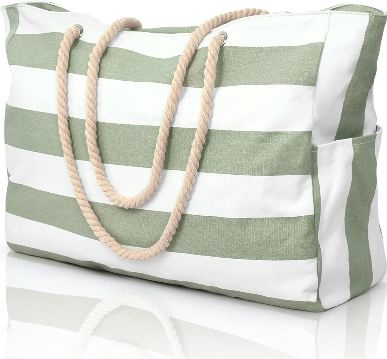 NOUVEAU RICHE Wasserdichte Extragroße Strandtasche Mit Taschen Für Wochenendtrips Grau