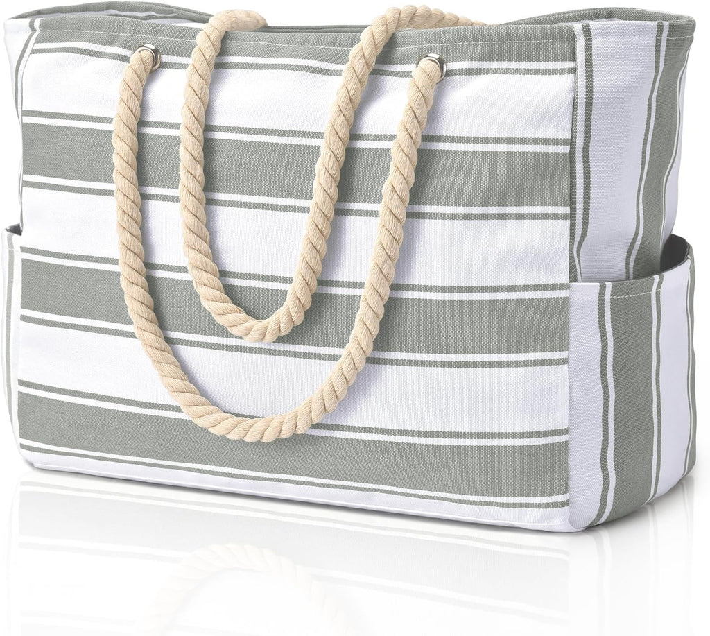 NOUVEAU RICHE Wasserdichte Extragroße Strandtasche Mit Taschen Für Wochenendtrips