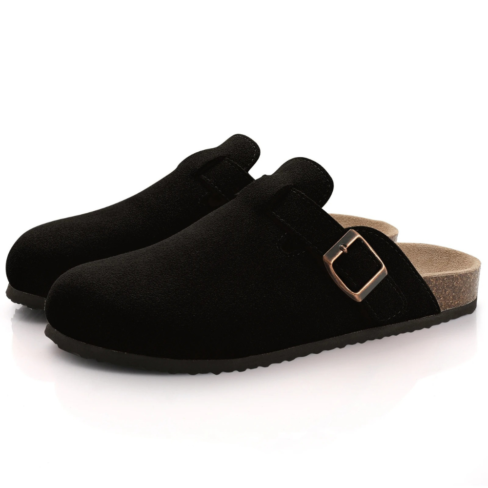 NOUVEAU RICHE Sandalen Damen Komfort Fußbett Unterstützung Weiche Sohle Schwarz