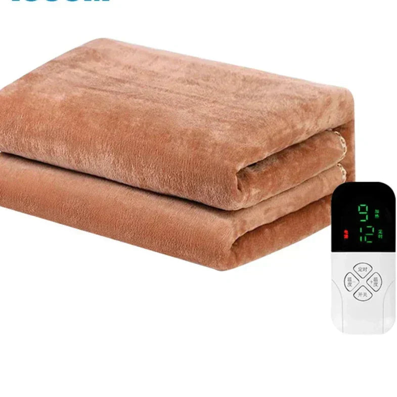 NOUVEAU RICHE CozyControl - Intelligente Elektrische Decke mit Thermostatsteuerung - Heizdecke Braun