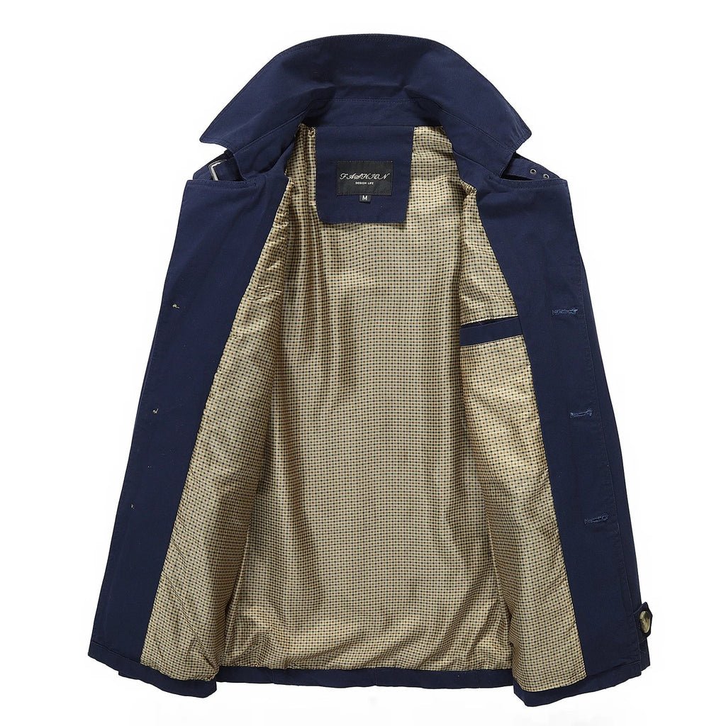 NOUVEAU RICHE Herren Stylischer Langer Herbst-Trenchcoat Für Offizielle