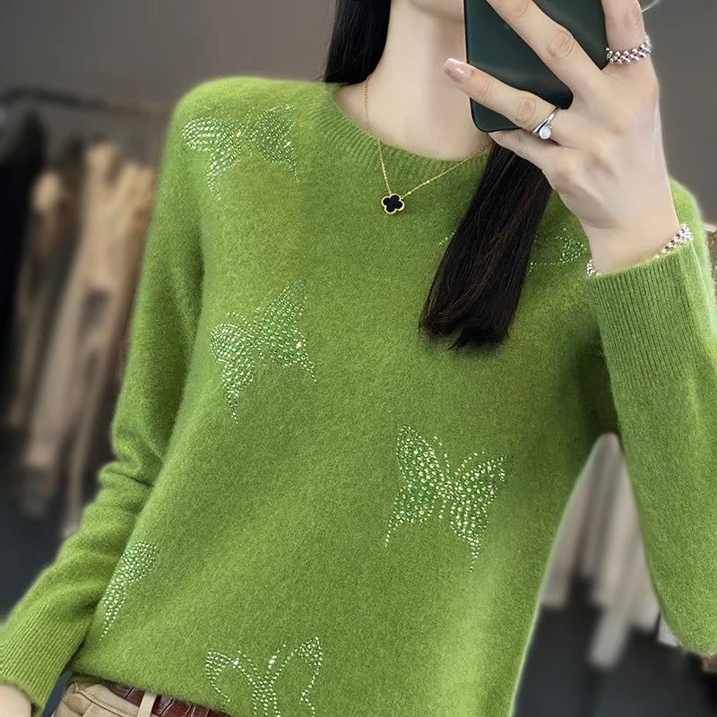 Pamelo | Damen Pullover | Schmetterlings-Verzierungsdetail