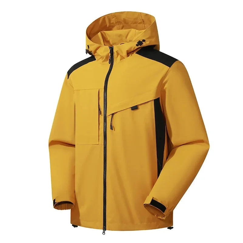 NOUVEAU RICHE Herren Skijacke Mit Kapuze Lässig Winter Sportlich Gelb