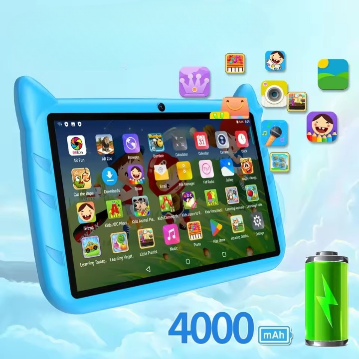 NOUVEAU RICHE 7 Zoll Kinder-Tablet – Android 13 Tablet für Kinder mit 4GB RAM, 64GB Speicher, 5G WLAN, Blau oder Rosa