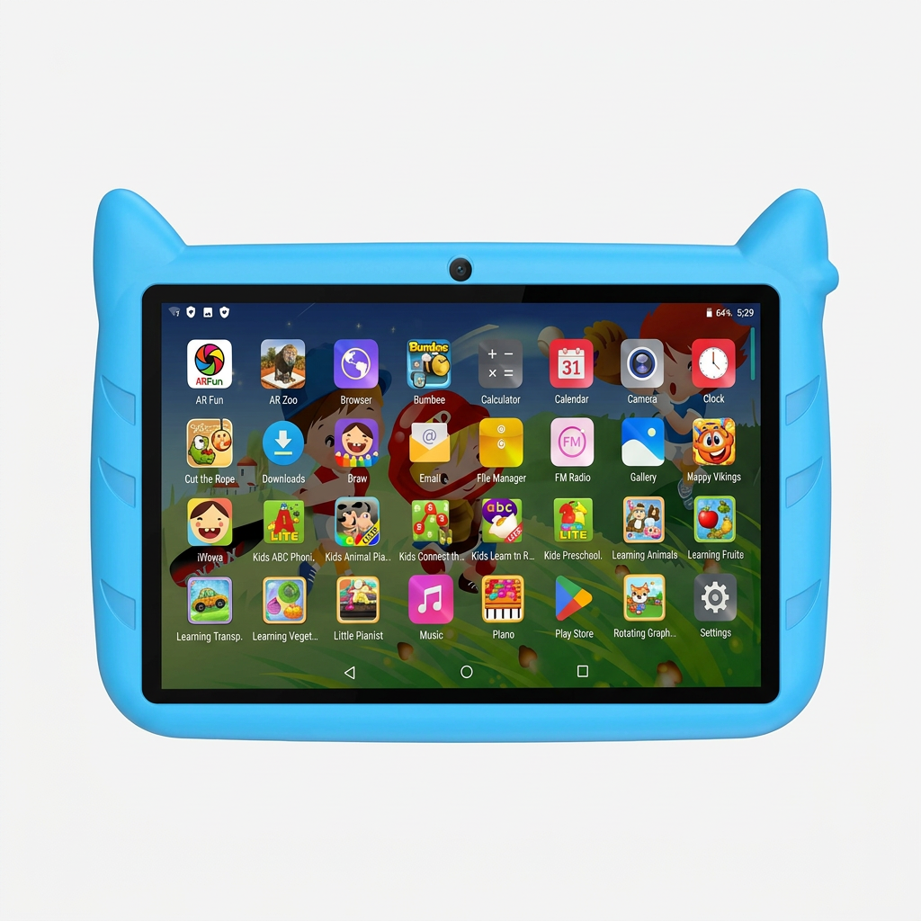 NOUVEAU RICHE 7 Zoll Kinder-Tablet – Android 13 Tablet für Kinder mit 4GB RAM, 64GB Speicher, 5G WLAN, Blau oder Rosa