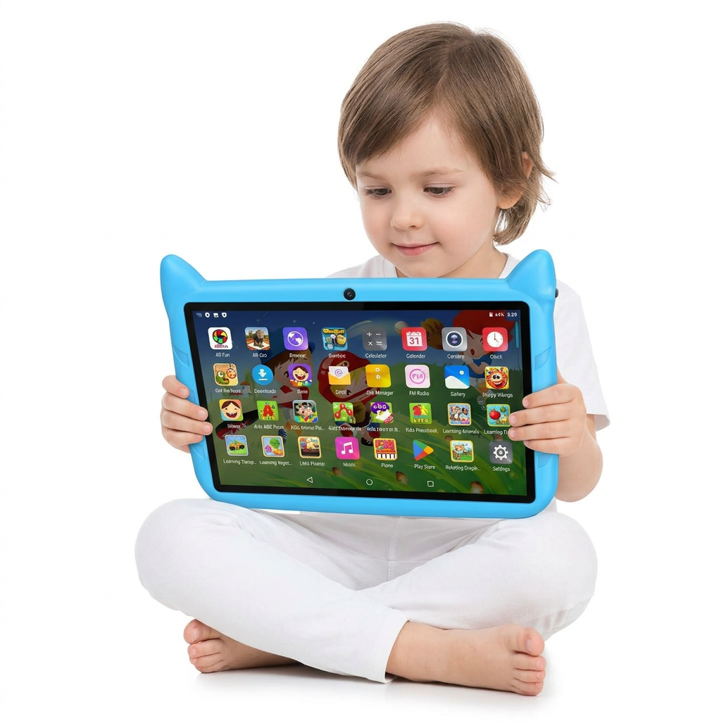 NOUVEAU RICHE 7 Zoll Kinder-Tablet – Android 13 Tablet für Kinder mit 4GB RAM, 64GB Speicher, 5G WLAN, Blau oder Rosa