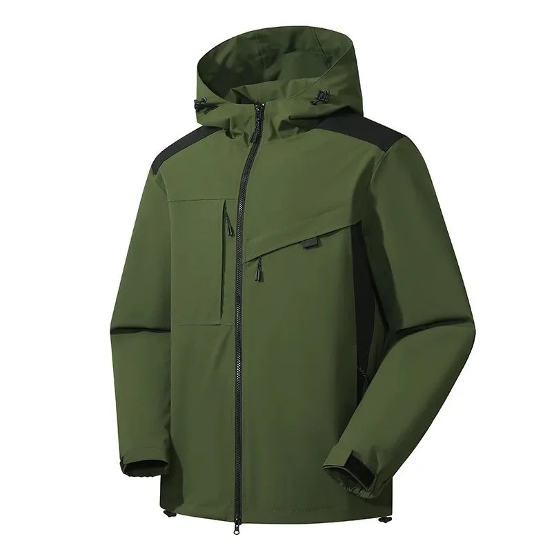NOUVEAU RICHE Herren Skijacke Mit Kapuze Lässig Winter Sportlich Armeegrün