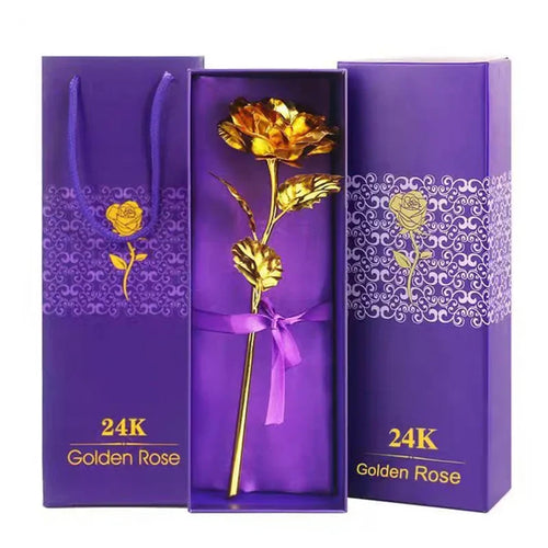 NOUVEAU RICHE 24-Karat vergoldete rote Rose mit Geschenkbox – Kreative künstliche Ewige Rose als Andenken zum Muttertag, Valentinstag, Jahrestag & Geburtstag