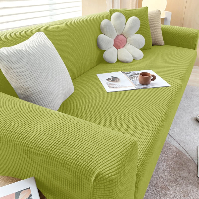 NOUVEAU RICHE Sofahusse Dehnbare Mikrofaser Grau Passform Schutz Grasgrün