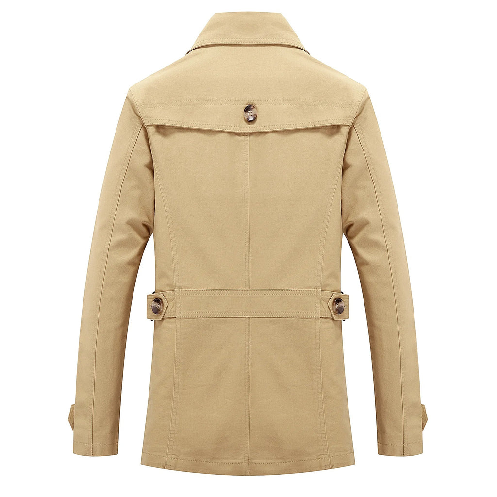 NOUVEAU RICHE Herren Stylischer Langer Herbst-Trenchcoat Für Offizielle