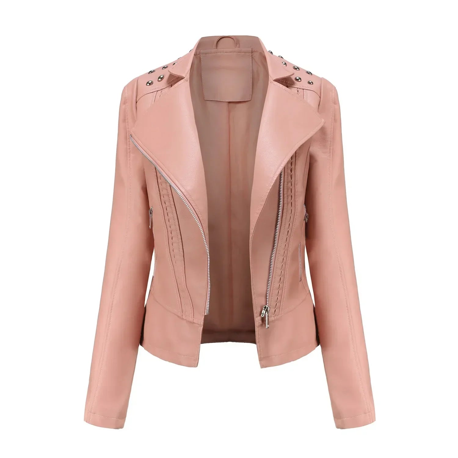 NOUVEAU RICHE Damen Langarmjacke Vintage Schwarz Gewebe Atmungsaktiv Rosa