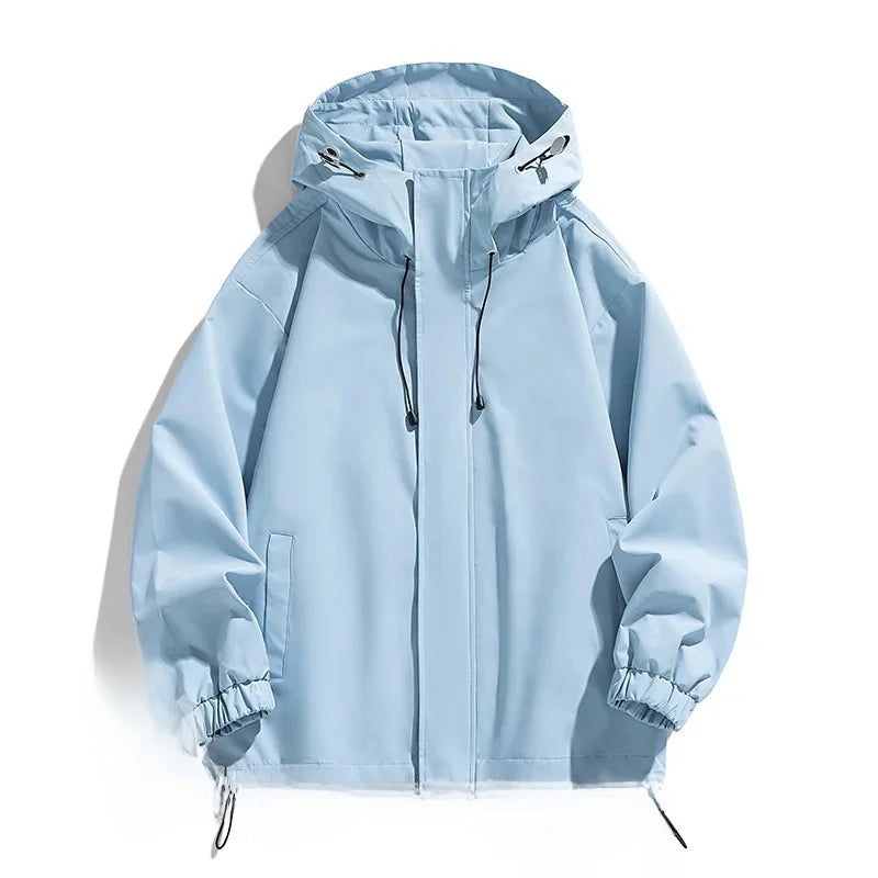 NOUVEAU RICHE Herren-Skijacke Mit Kapuze In Übergröße Moderner Schutz Hellblau