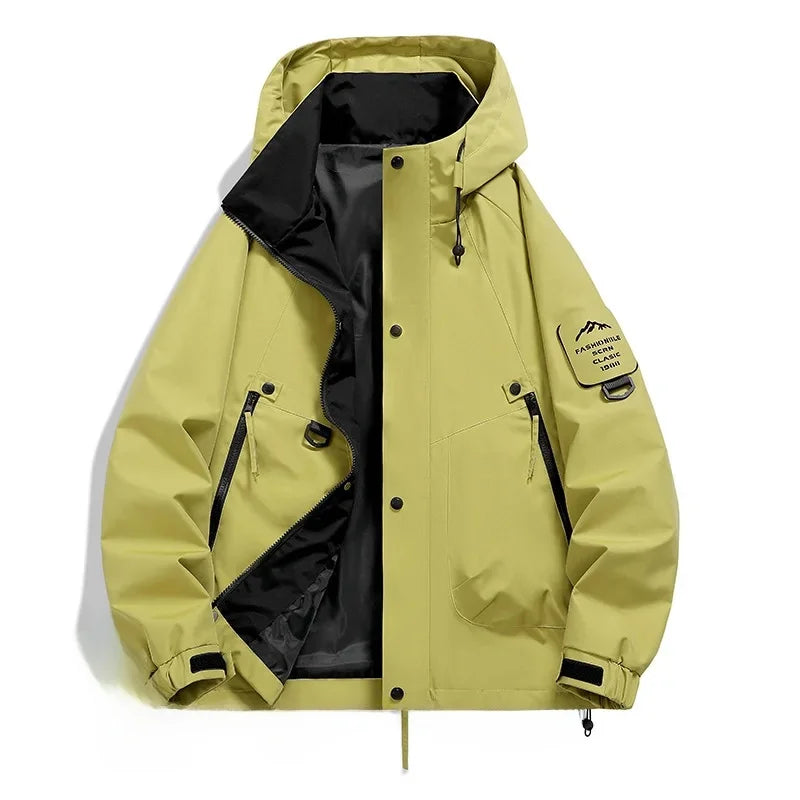 NOUVEAU RICHE Unisex Kapuze Skijacke Langarm Funktion Stil Abenteuer Gelb