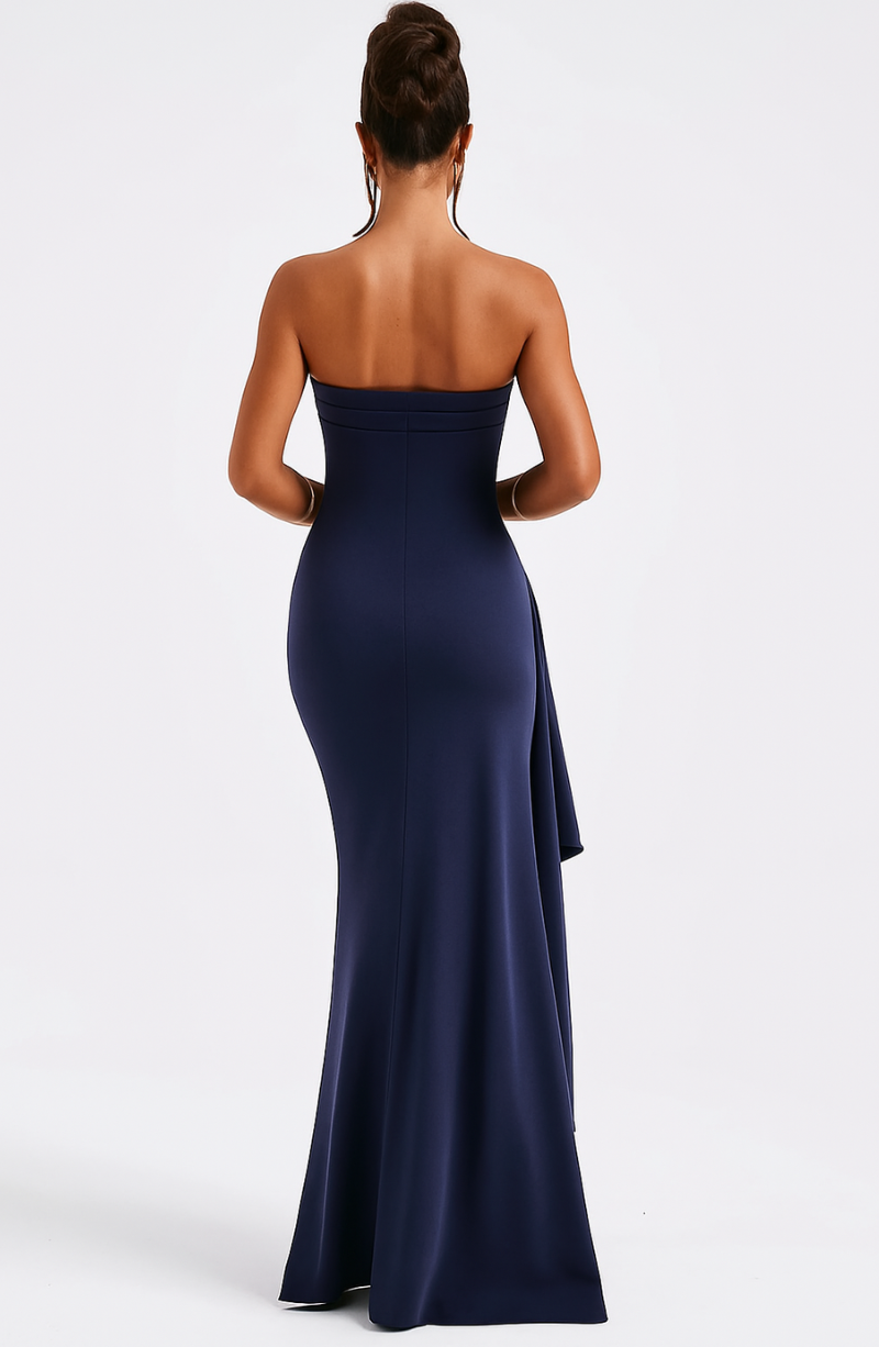 NOUVEAU RICHE Gedrehtes Maxikleid Ohne Schultern Mit Twist Ausschnitt