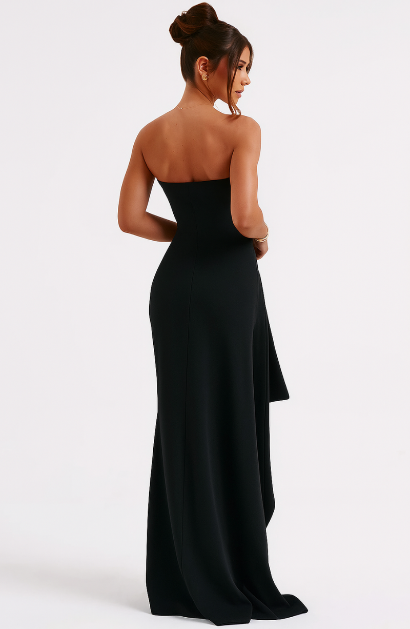 NOUVEAU RICHE Gedrehtes Maxikleid Ohne Schultern Mit Twist Ausschnitt